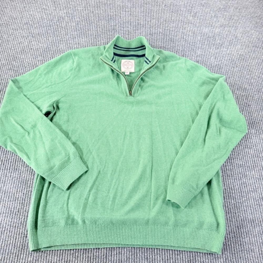 Fat Face Quarter Zip Sweater Mens Large Tall Green  Mock Neck Pullover 2FMA/MKPS